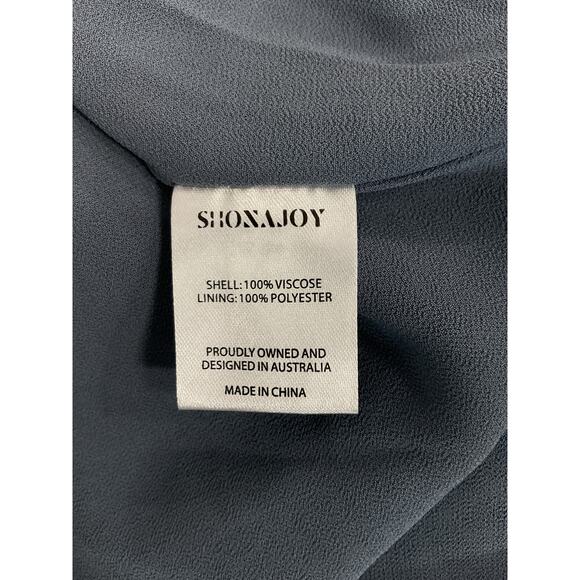 Shona Joy 'Lily Bias' Blue Satin Ruched Midi Dress Size 6 - NWT - Picture 5 of 5